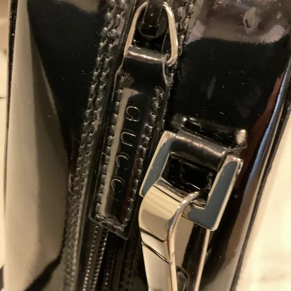 Gucci Black Patent Leather Bamboo Handles 2-WAY TOTE - Picture 4 of 11